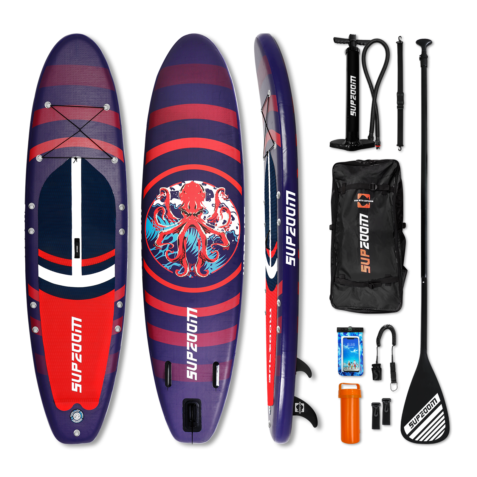 All round 10'6" inflatable stand up paddle board | Supzoom octopus style