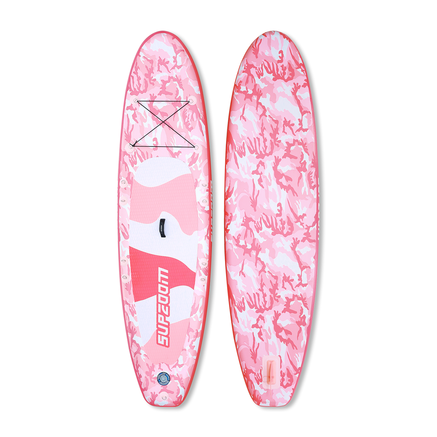 All round 10'6" pink camouflage style inflatable paddle board | Supzoom