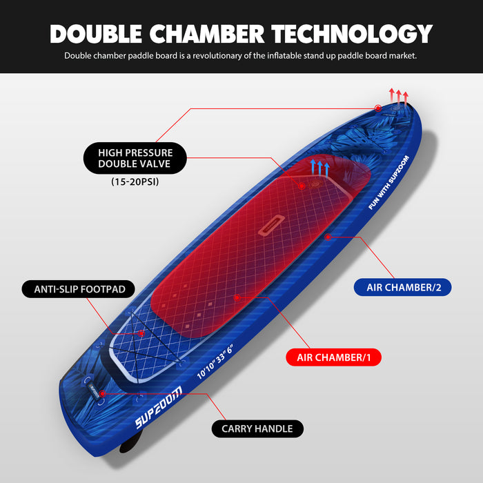 10'10" Double Chamber All Round Monstera Leaves Double Chamber gonflable stand up paddle board｜Supzoom
