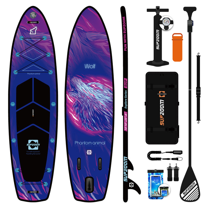 SUPZOOM double layer wolf design 10'10" all round inflatable paddle board