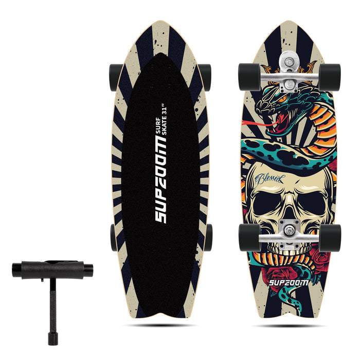 31'' Skull Surf Skateboard