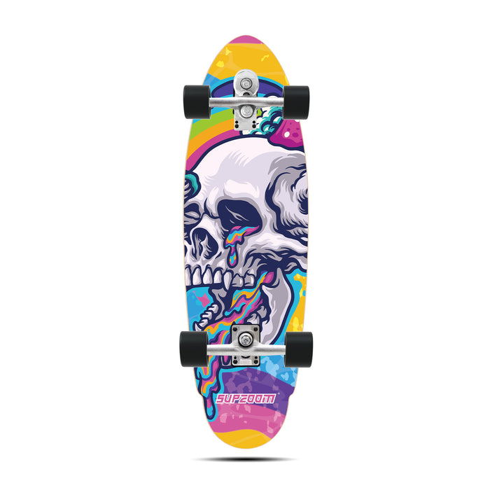 34'' Fashion Skull Surf Skateboard