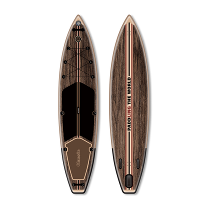 All around 11'10'' classic wood grain style inflatable paddle board | Supzoom