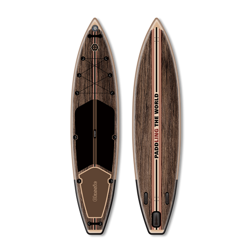 All around 11'10'' classic wood grain style inflatable paddle board | Supzoom