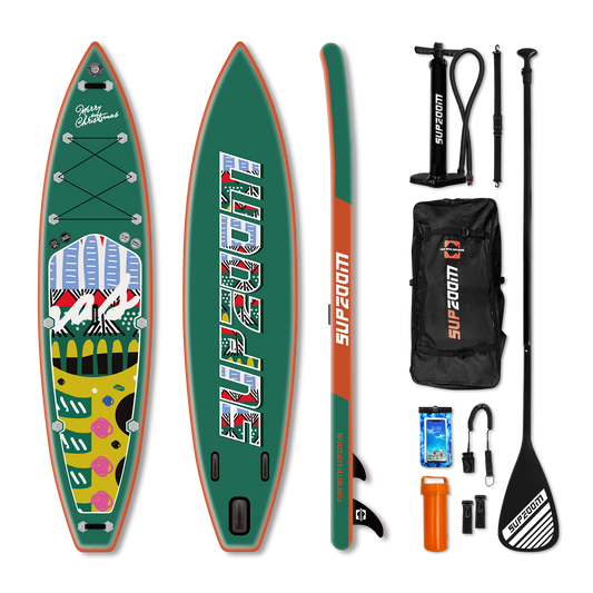 All around 11'10'' inflatable stand up paddle board | Supzoom green Christmas style