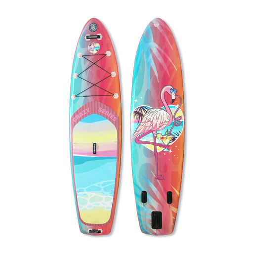 All round 10'10" double layer pink flamingos style inflatable paddle board | Supzoom