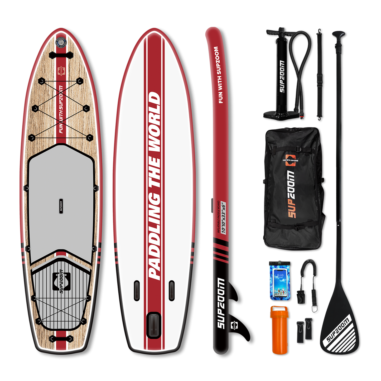 All round 10'10" inflatable stand up paddle board | Supzoom Classic Series Woody style