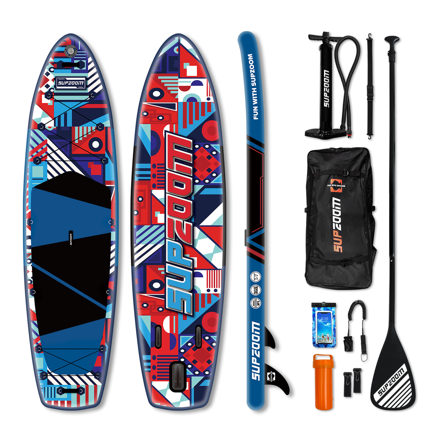 All round 10'10" inflatable stand up paddle board | Supzoom Colorful style