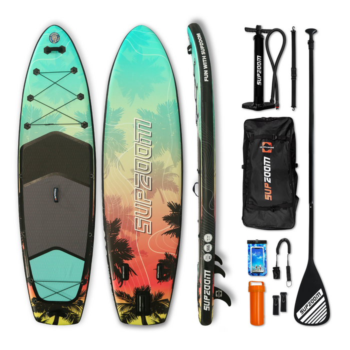 All round 10'10" inflatable stand up paddle board | Supzoom double Layer palm trees colorful style