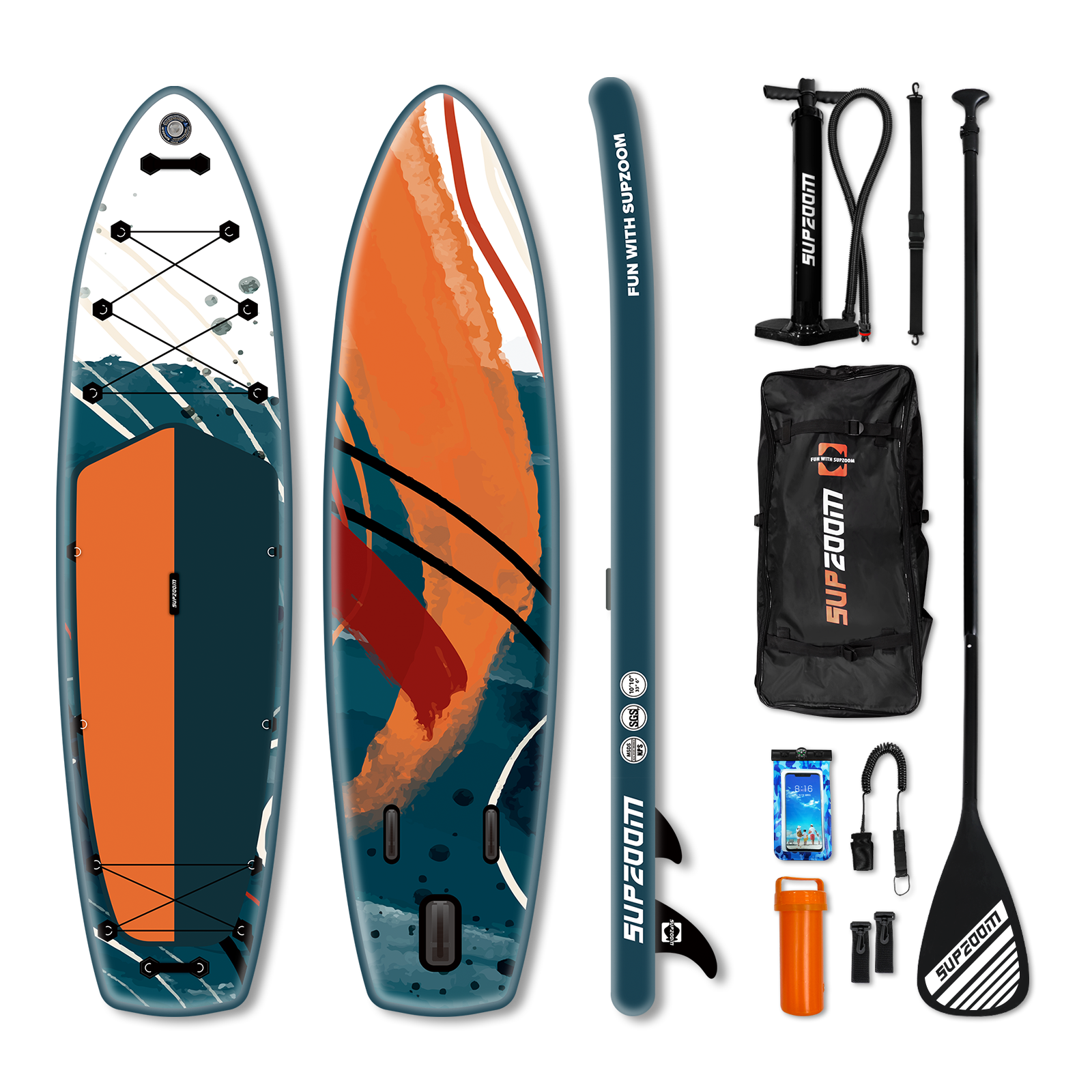 All round 10'10" inflatable stand up paddle board | Supzoom double layer Ink series splash fantasies style