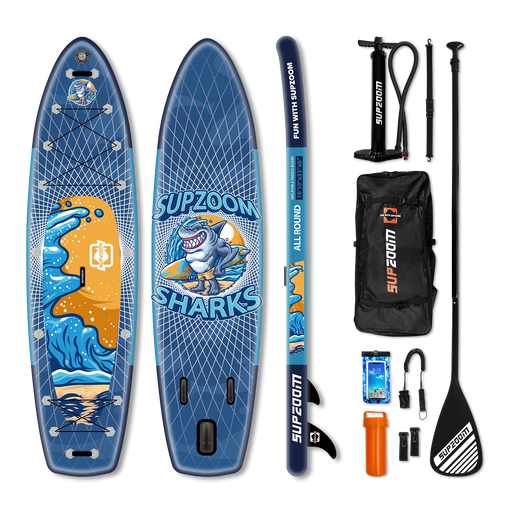 All round 10'10" inflatable stand up paddle board | Supzoom double layer angry shark style