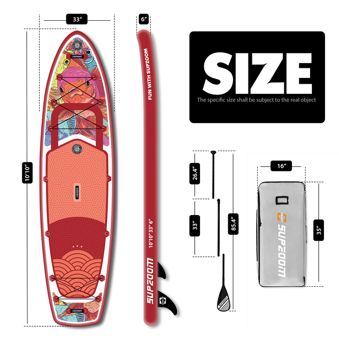 10'10" Double Chamber All Round Red Carp Double Chamber inflatable stand up paddle board｜Supzoom