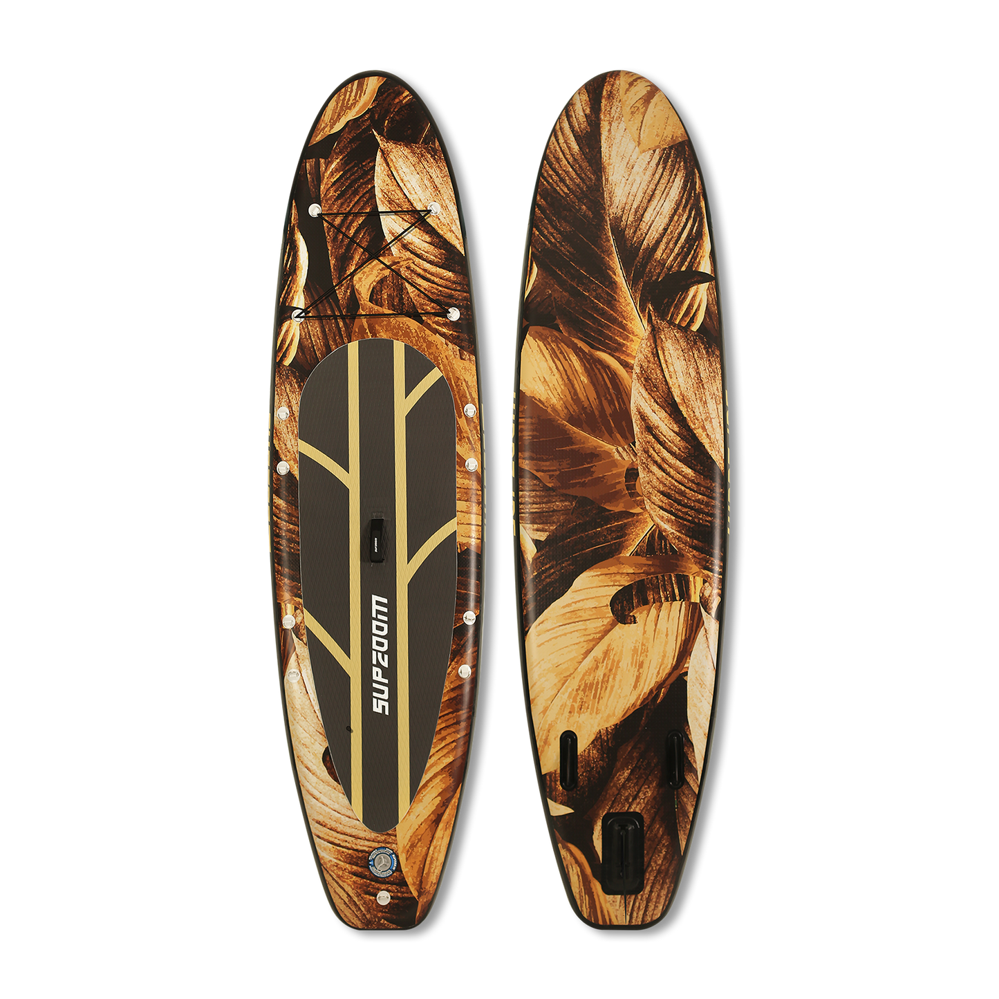 All round 10'6" golden leaves style inflatable paddle board | Supzoom