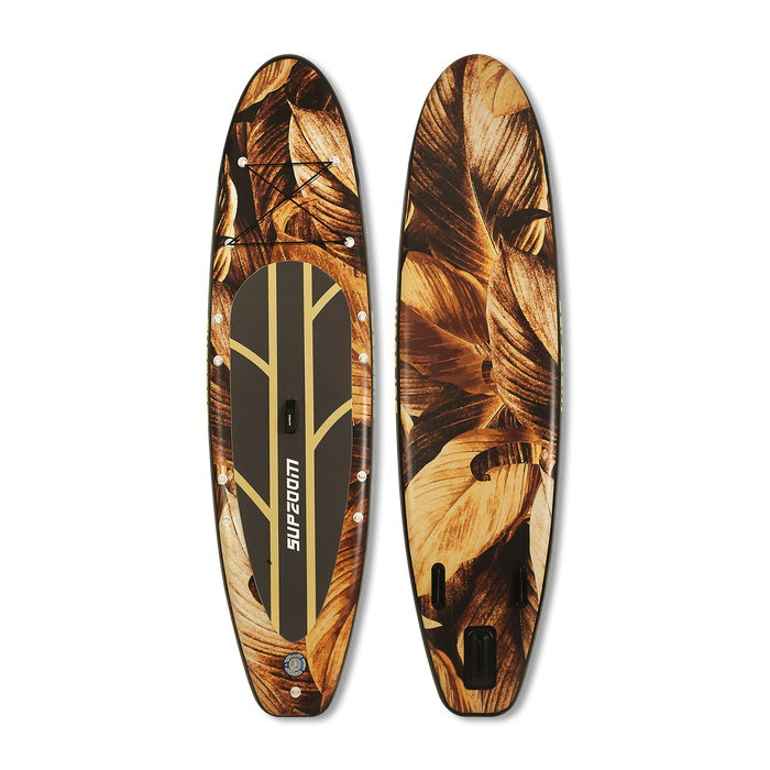 All round 10'6" golden leaves style inflatable paddle board | Supzoom