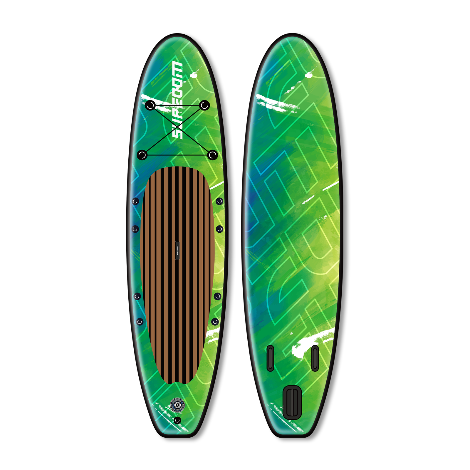 All round 10'6" green style inflatable paddle board | Supzoom