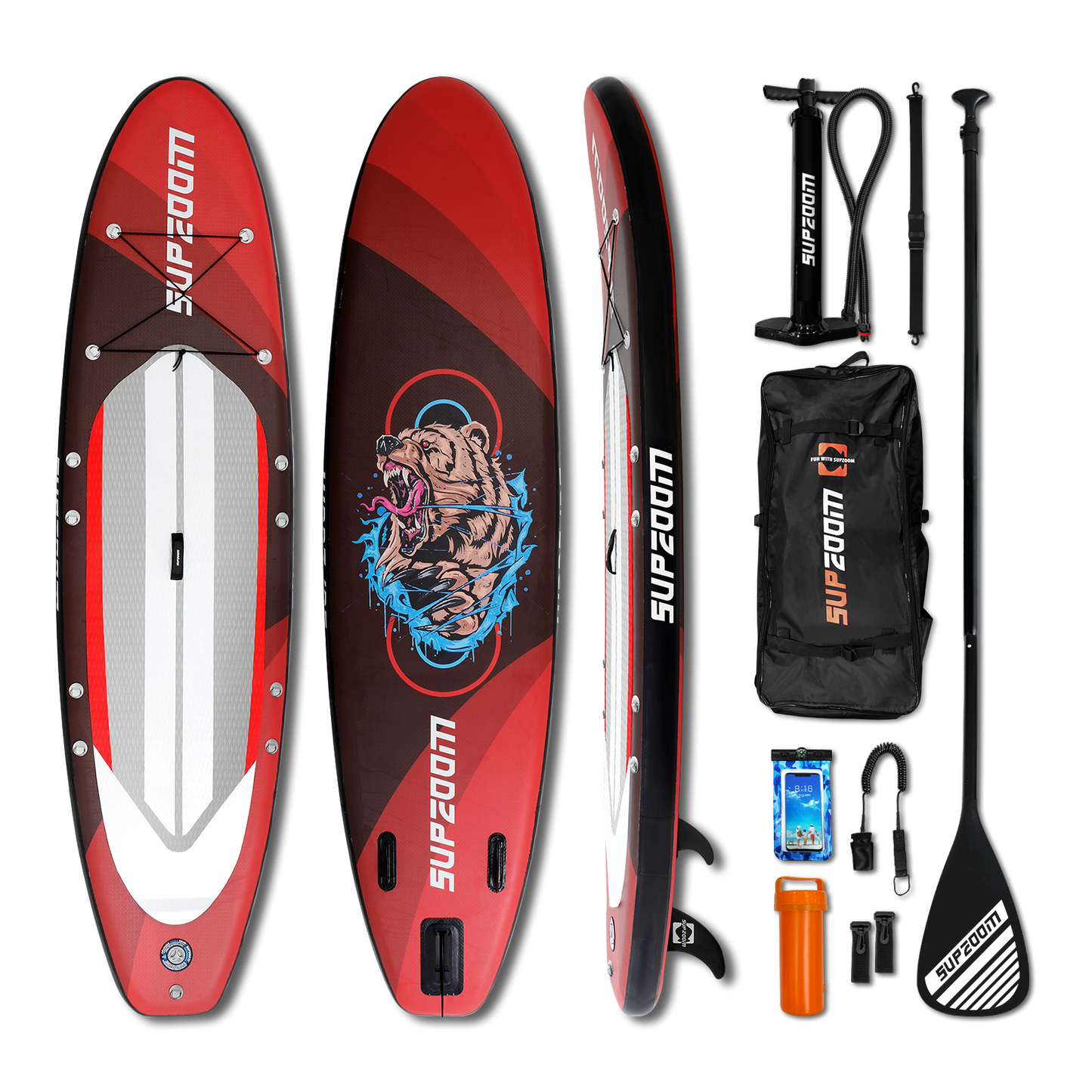 All round 10'6" inflatable stand up paddle board | Supzoom crazy bear
