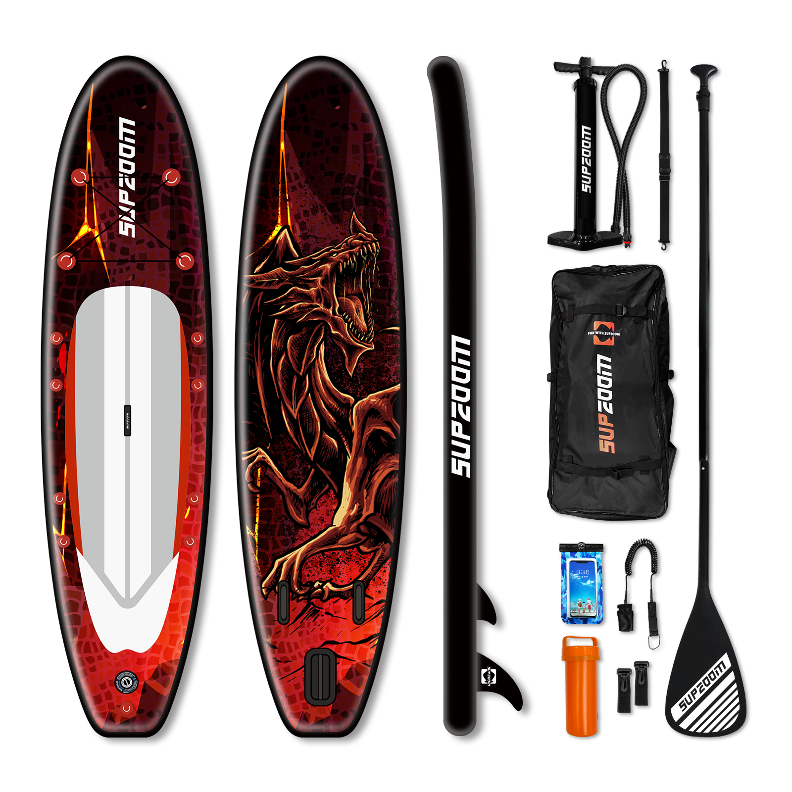 All round 10'6" inflatable stand up paddle board | Supzoom dragon style