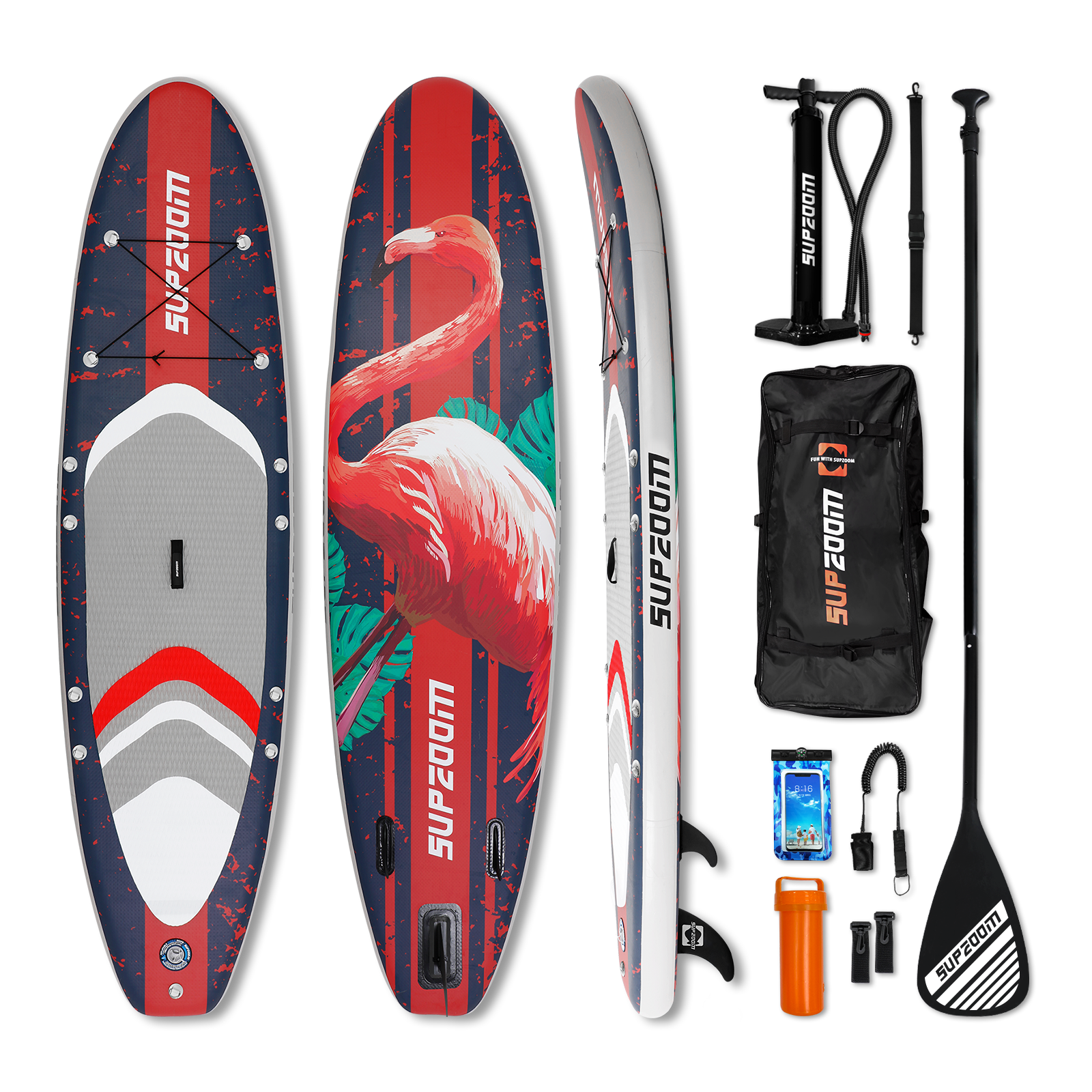 All round 10'6" inflatable stand up paddle board | Supzoom flamingo style