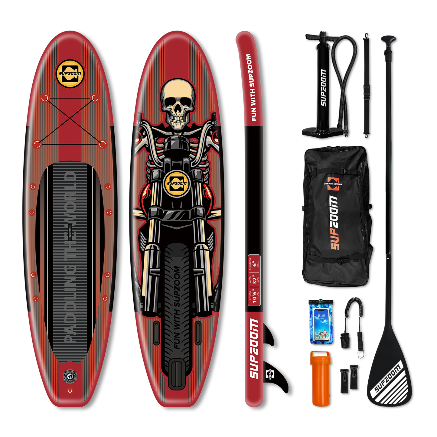All round 10'6" inflatable stand up paddle board | Supzoom ghost rider style