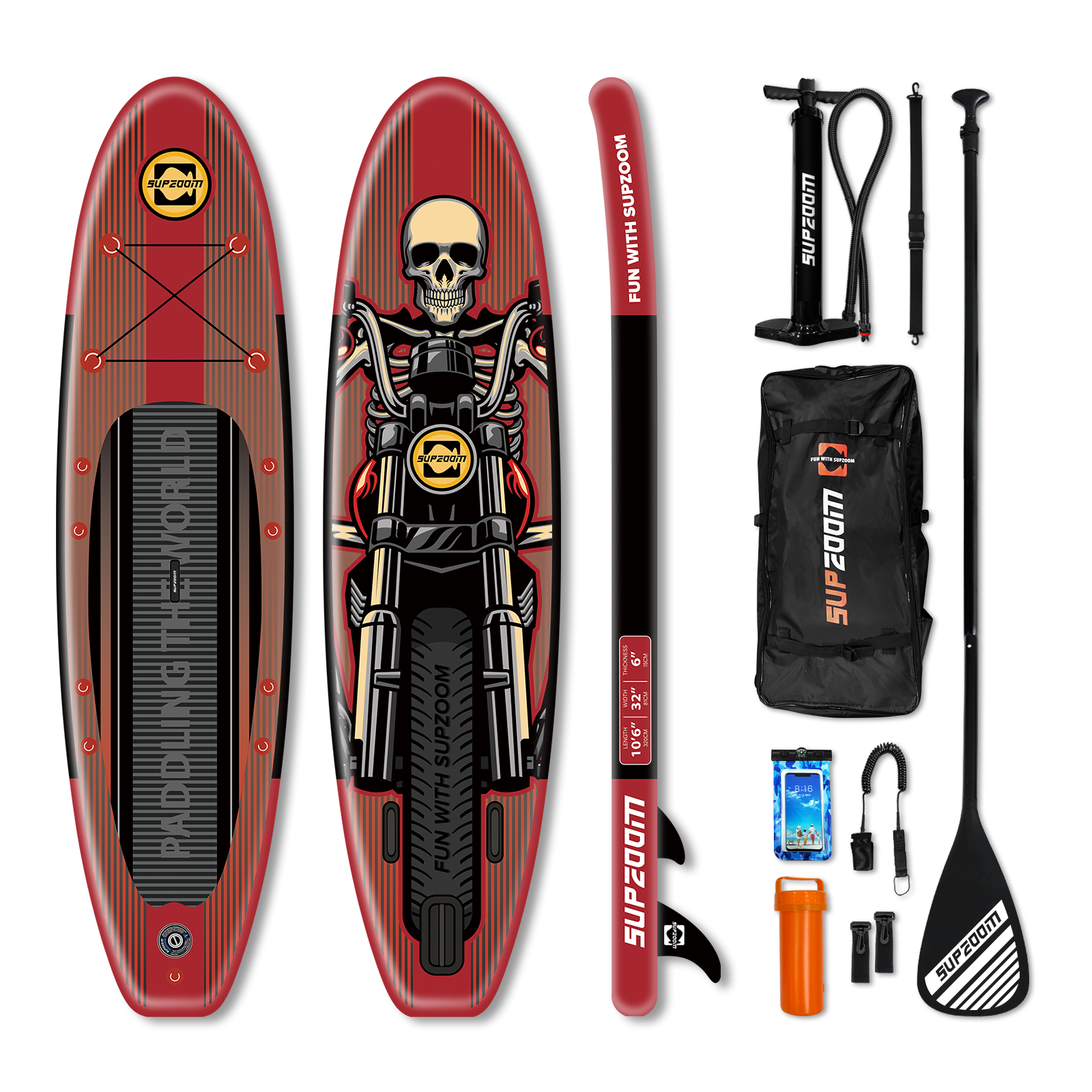 All round 10'6" inflatable stand up paddle board | Supzoom ghost rider style