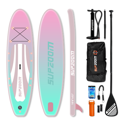All round 10'6" inflatable stand up paddle board | Supzoom light green style