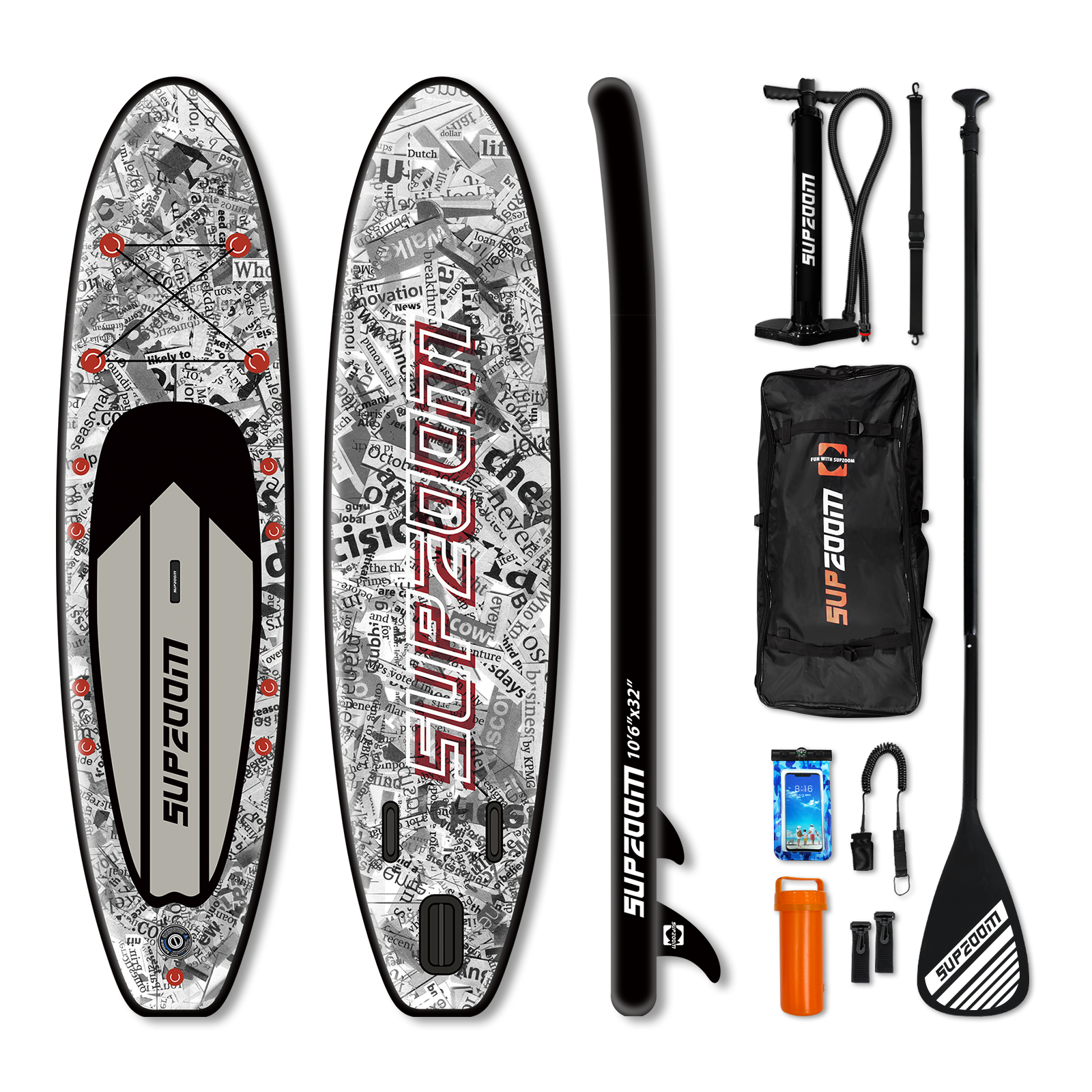All round 10'6" inflatable stand up paddle board | Supzoom magazine style
