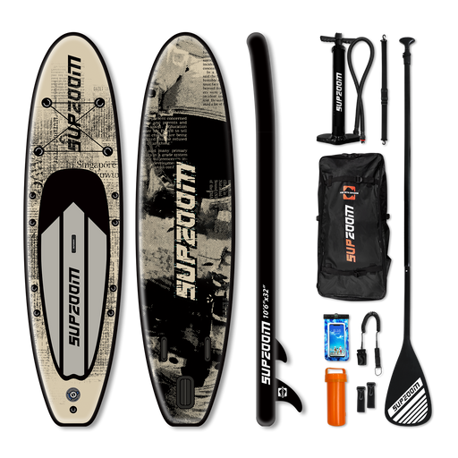 All round 10'6" inflatable stand up paddle board | Supzoom newspaper style