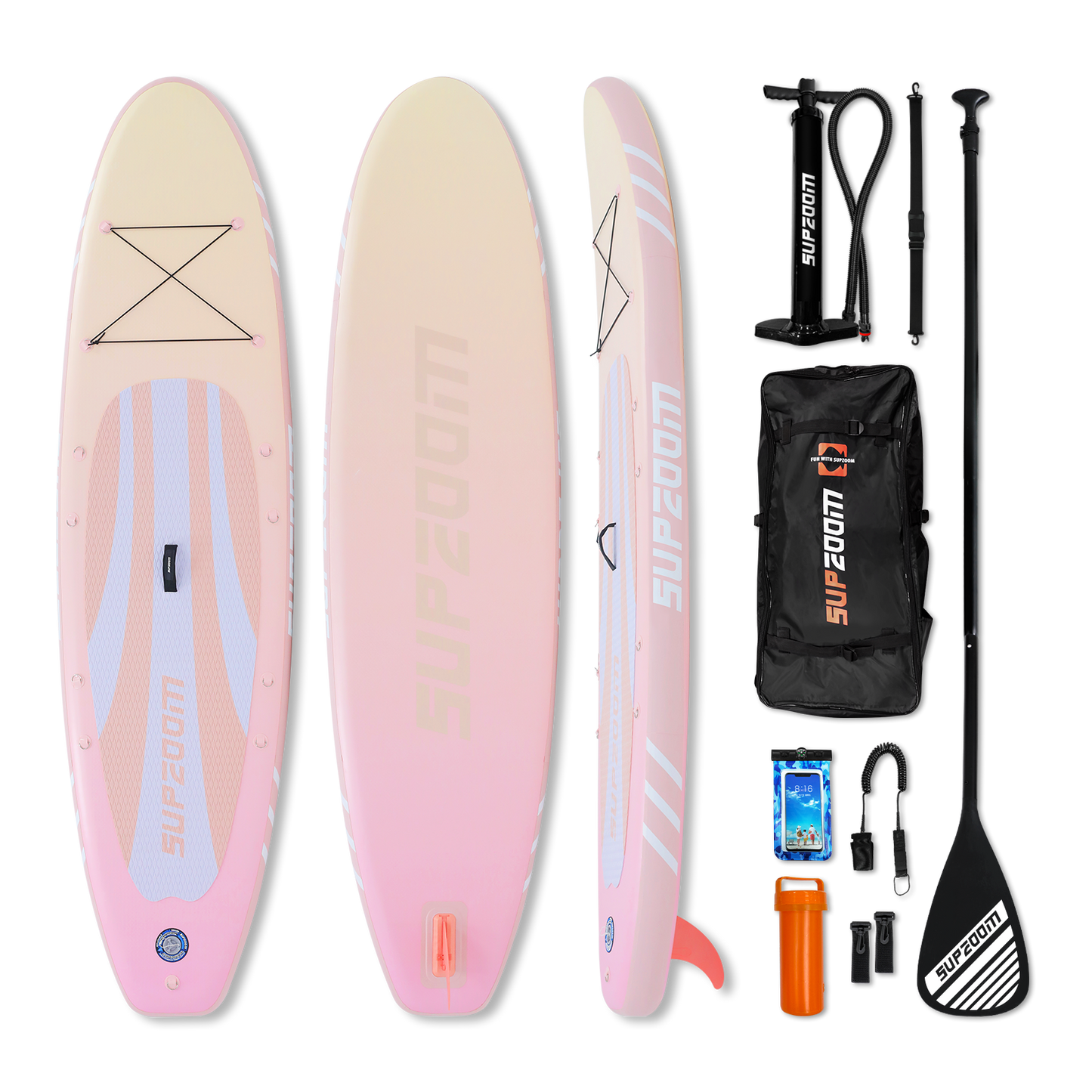 All round 10'6" inflatable stand up paddle board | Supzoom pink style