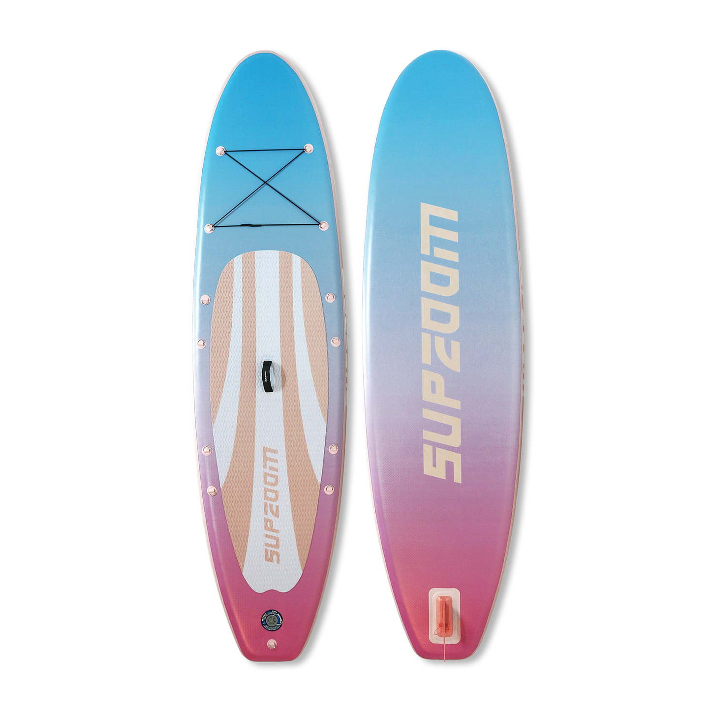 All round 10'6" light blue style inflatable paddle board | Supzoom