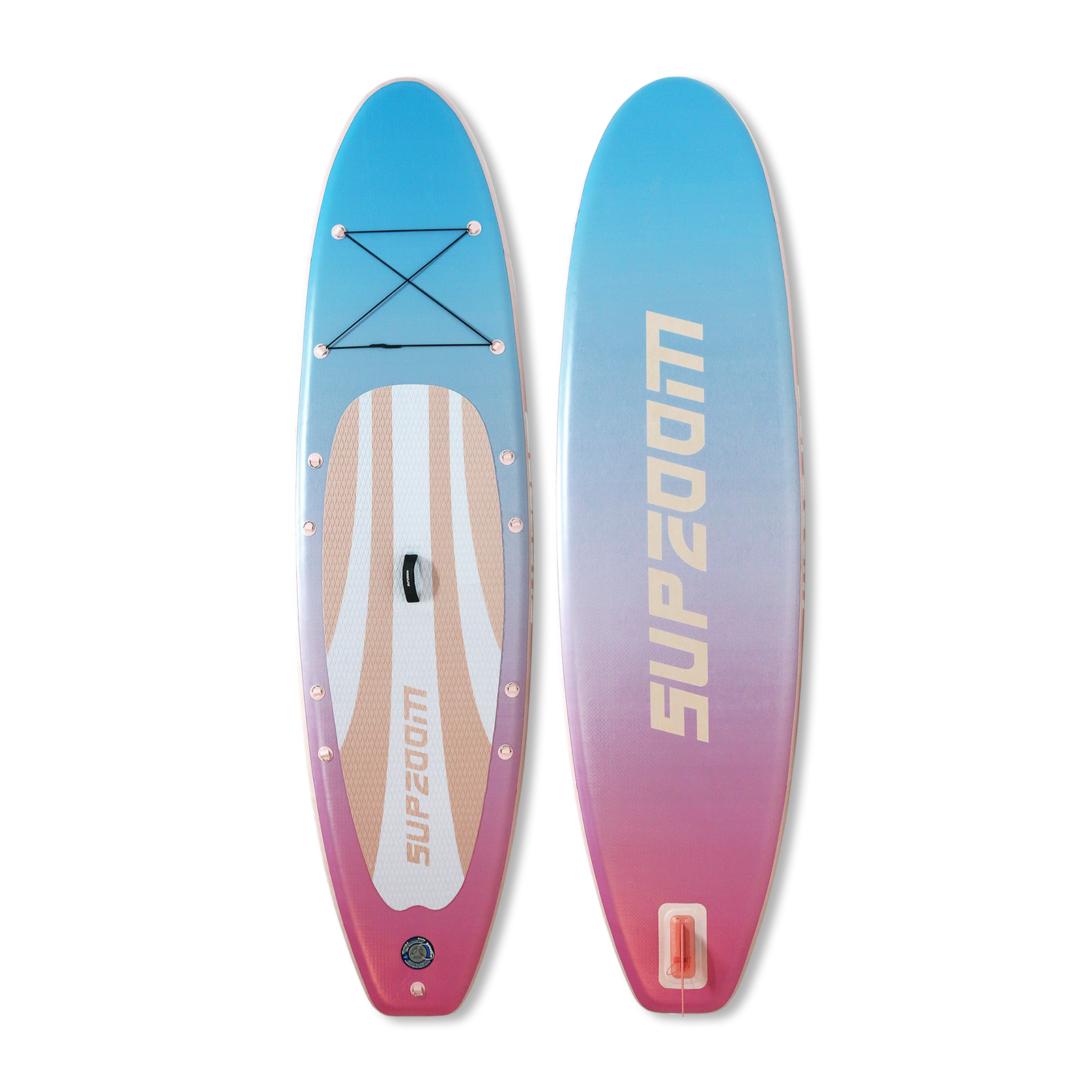 All round 10'6" light blue style inflatable paddle board | Supzoom