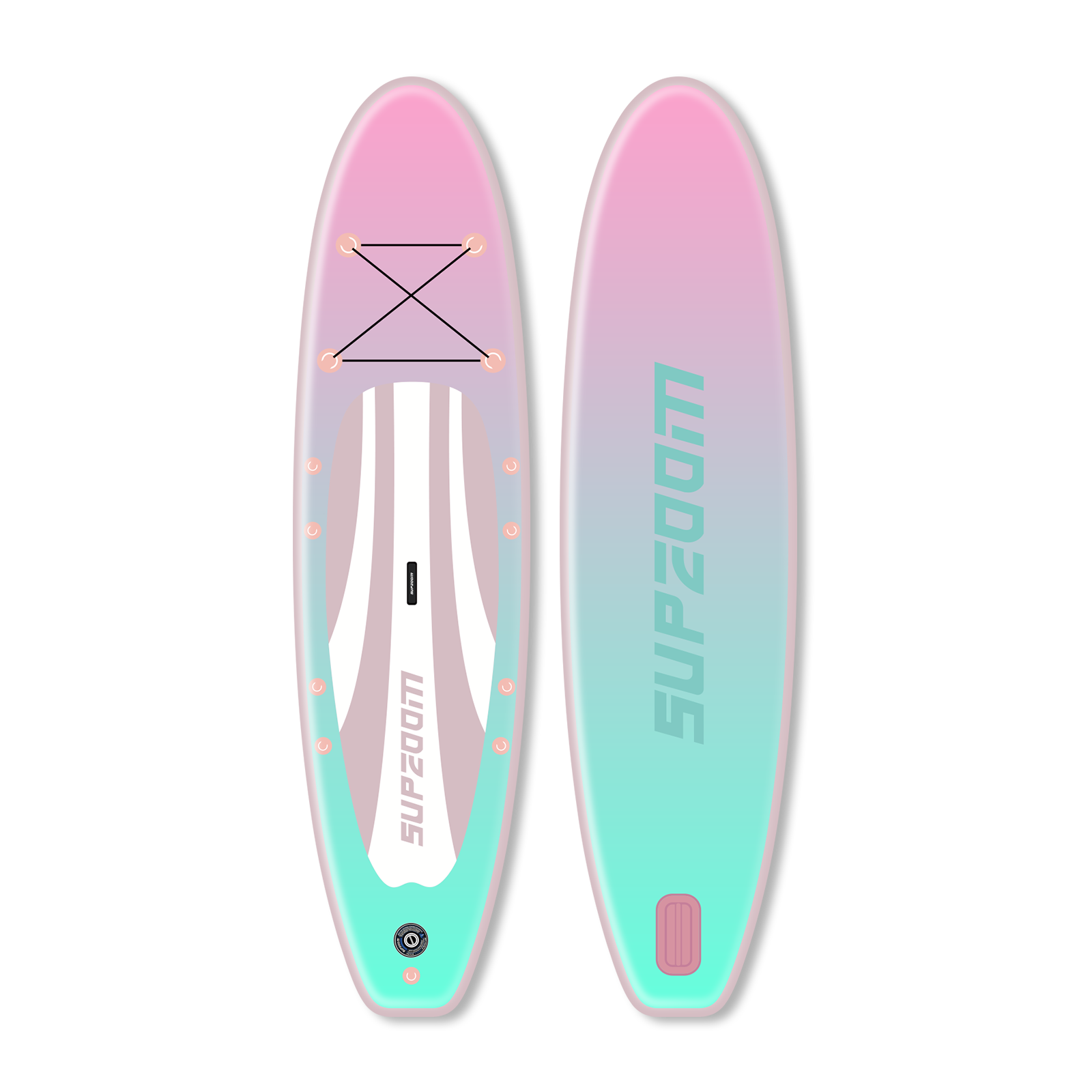 All round 10'6" light green style inflatable paddle board | Supzoom