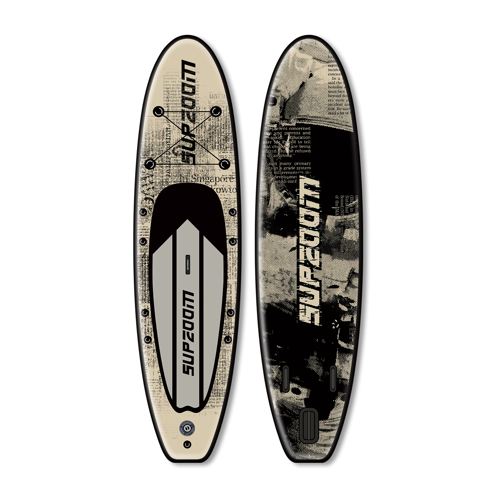 All round 10'6" newspaper style inflatable paddle board | Supzoom