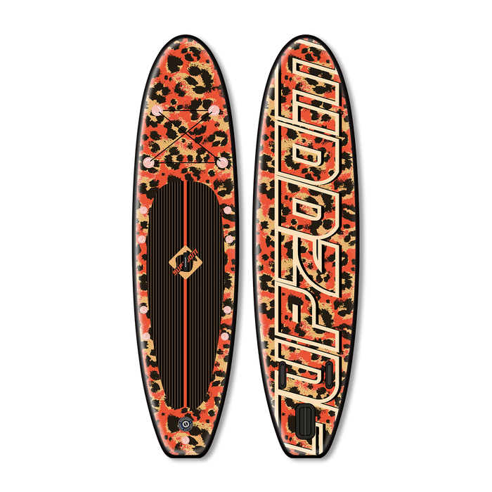All round 10'6" red leopard style inflatable paddle board | Supzoom
