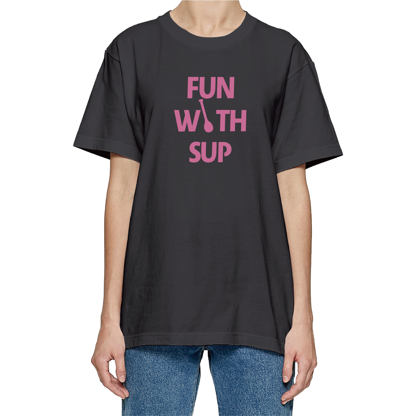 Pink Fun With SUP - Unisex Paddling 100% Cotton T-shirt with Different Colors | SUPZOOM