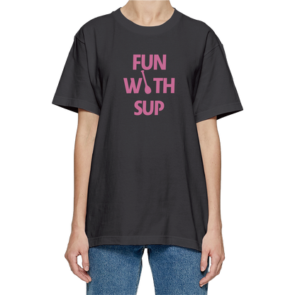 Pink Fun With SUP - Unisex Paddling 100% Cotton T-shirt with Different Colors | SUPZOOM
