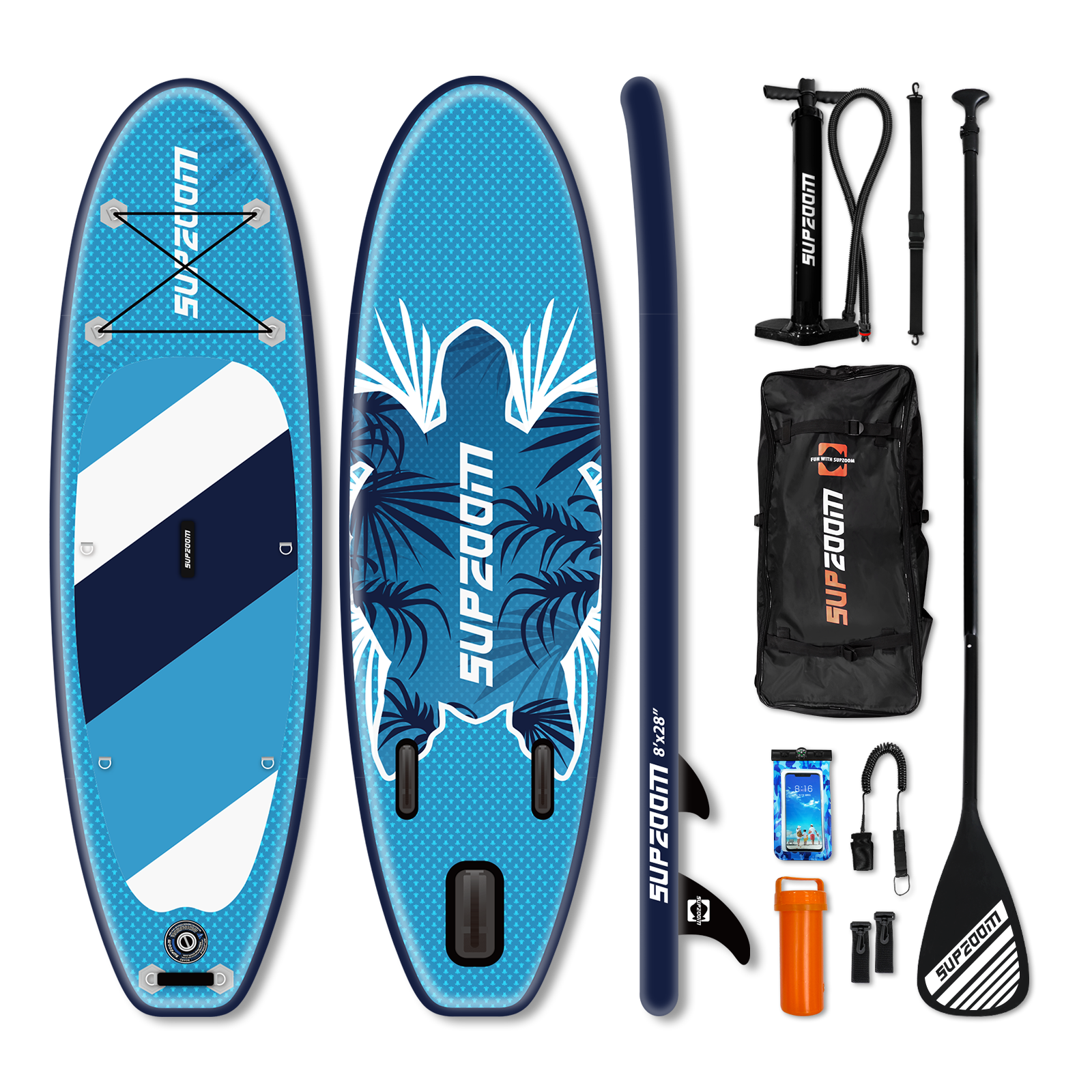 Kids 8'  inflatable stand up paddle board | Supzoom sea turle style