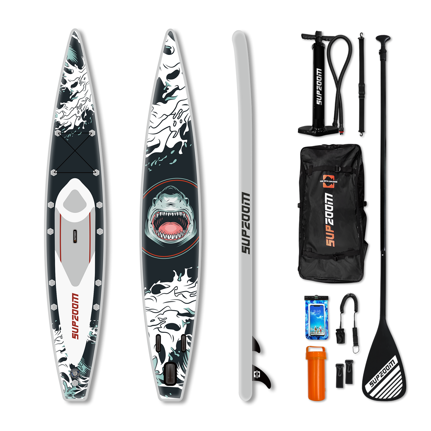 Racing 14' inflatable stand up paddle board | Supzoom shark style