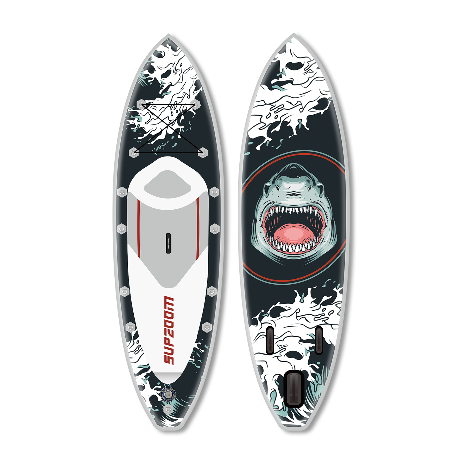 Surf 9''5' shark style inflatable paddle board | Supzoom