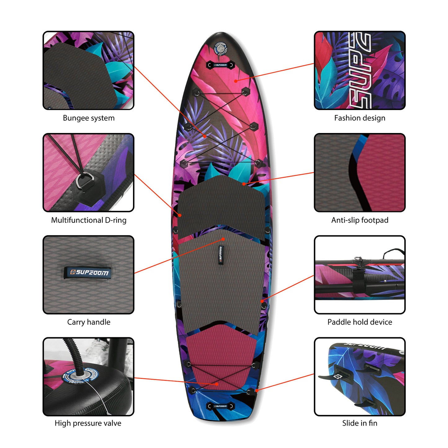 SUPZOOM 10'10" all round double Layer Colorful Series Inflatable Paddle Board