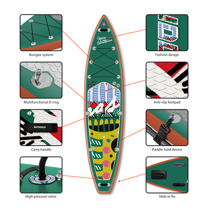The details of green Christmas style all around 11'10'' sup | Supzoom