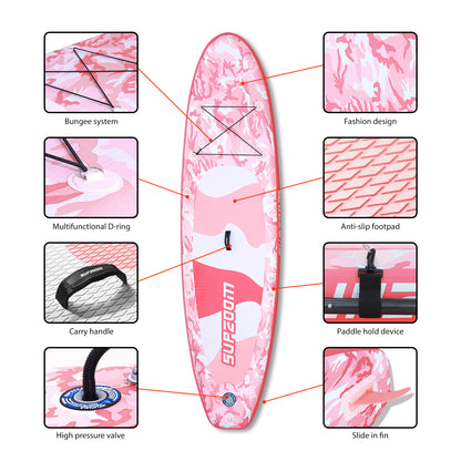 The details of pink camouflage style all round 10'6" sup | Supzoom