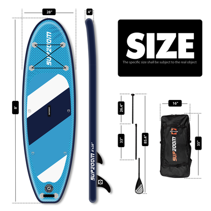 The size of Kids 8' paddle board | Supzoom sea turle style