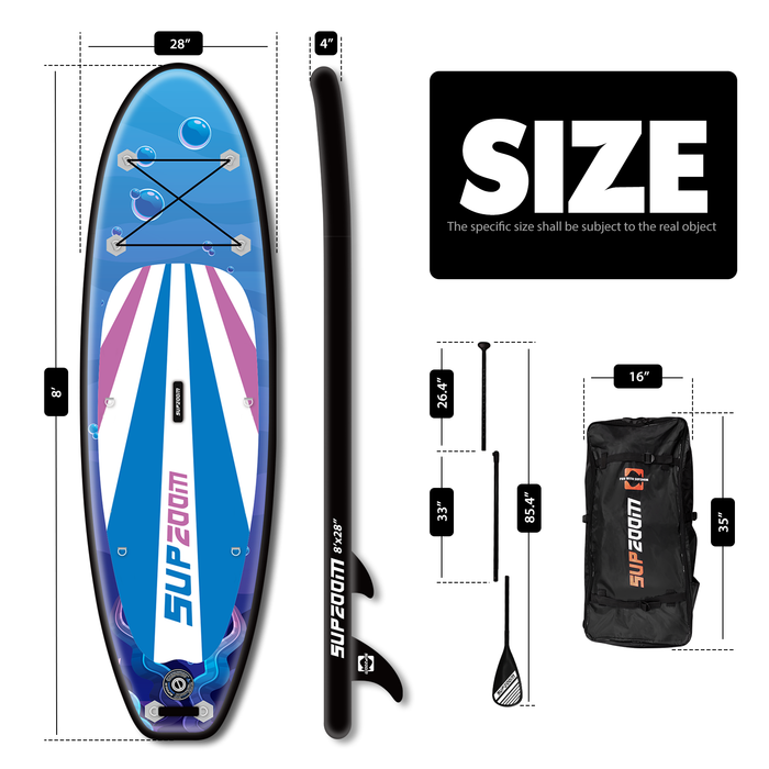 The size of Kids 8' paddle board | Supzoom whale style