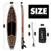 The size of all around 11'10'' paddle board | Supzoom classic wood grain style