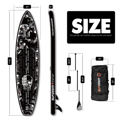 The size of all around 11'6'' paddle board | Supzoom golf skeleton Joint style