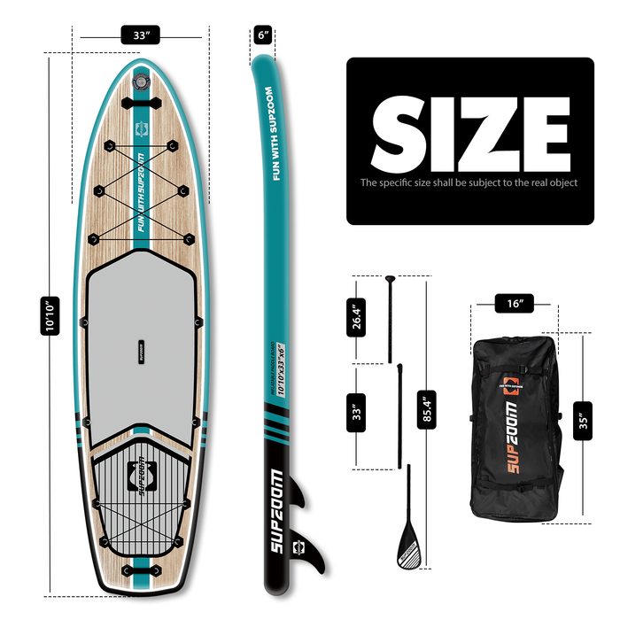 SUPZOOM Classic Series Woody Design double layer 10'10" all round Inflatable Paddle Board（3 colors available)