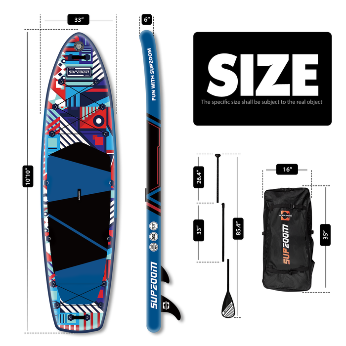 The size of all round 10'10" paddle board | Supzoom Colorful style