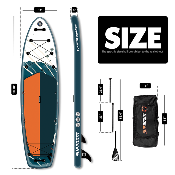 The size of all round 10'10" paddle board | Supzoom double layer Ink series splash fantasies style