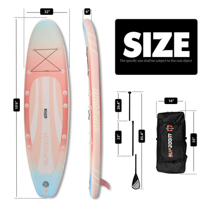 The size of all round 10'6" paddle board | Supzoom Macaron orange style