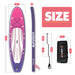 The size of all round 10'6" paddle board | Supzoom Macaron purple style